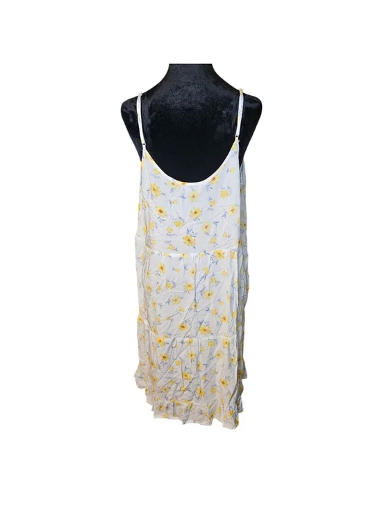 SO XL White Yellow Floral Knee Length Sun Dress - Picture 4 of 6